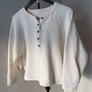 Madewell Cream Henley Sweatshirt